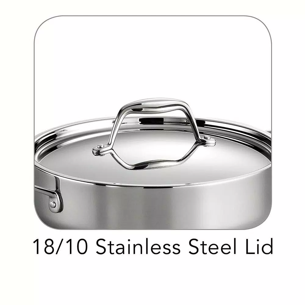 Tramontina Gourmet Tri-Ply Clad 3 Qt. Stainless Steel Saute Pan with Lid