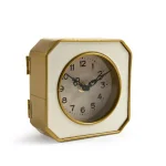 Zentique White and Gold Rounded Square Analog Desk Clock with Quartz Movement thumbnail 2