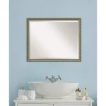 Amanti Art Parisian 30.5 in. W x 24.5 in. H Framed Rectangular Bathroom Vanity Mirror, Silver thumbnail 1