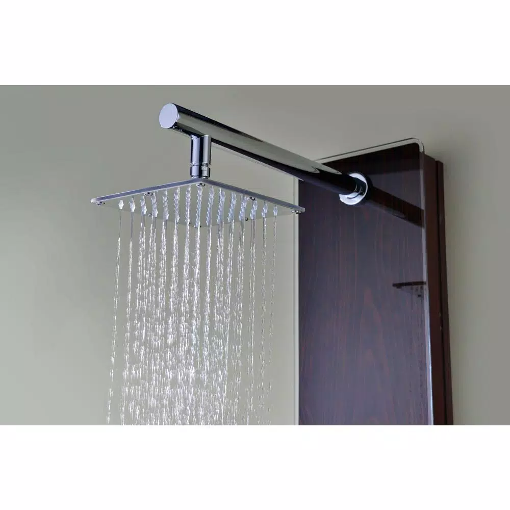 ANZZI Pure 59 in. 3-Jet Full Body Shower Panel System, Mahogany Deco-Glass with Heavy Rain Head & Handheld Sprayer