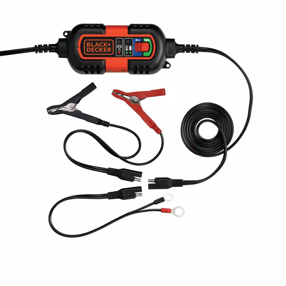 BLACK+DECKER BM3B 1.2 Amp Battery Charger and Maintainer for 6V and 12V AGM, GEL, and WET Batteries