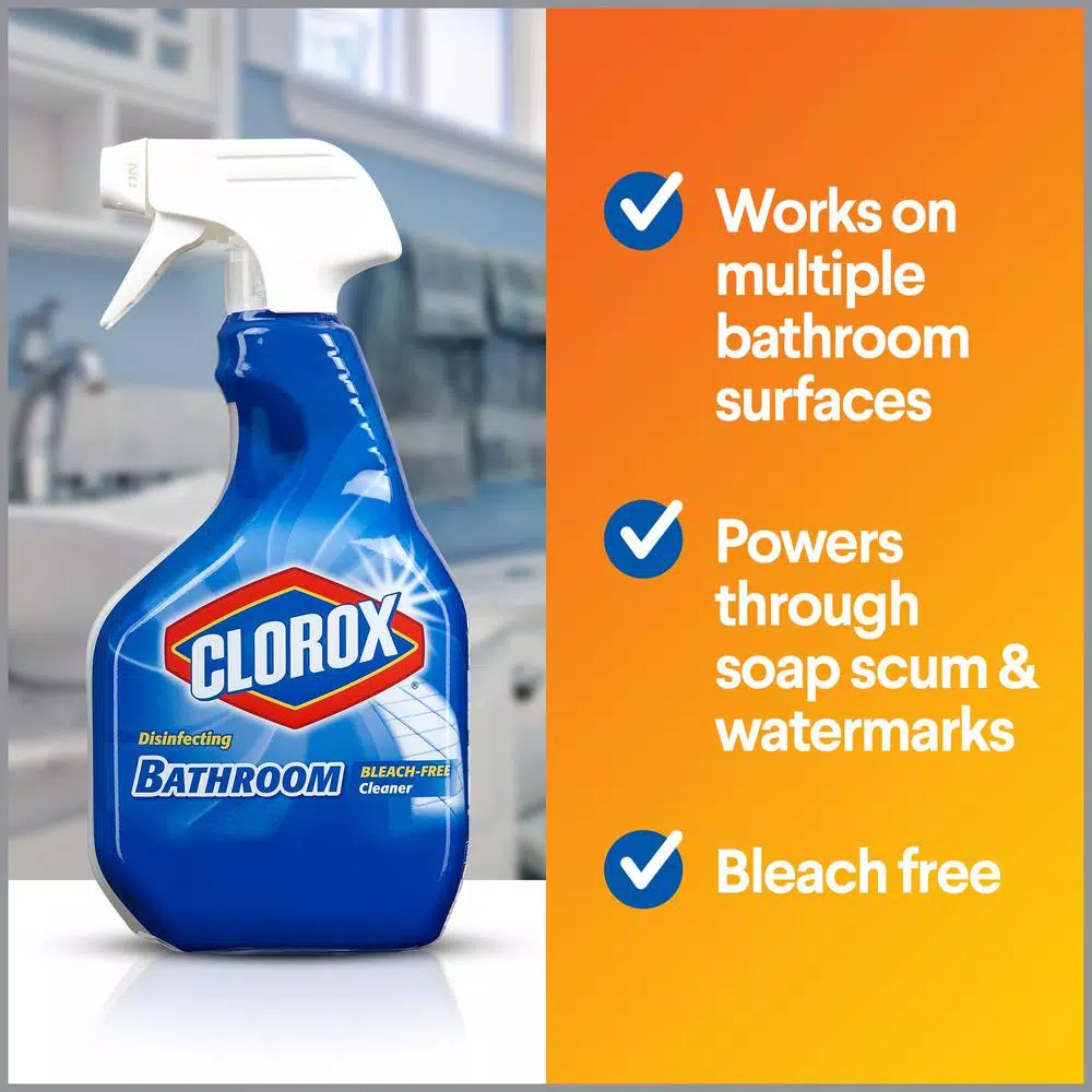 Clorox Disinfecting Bathroom Cleaner Spray, Bleach-Free, 30 oz. (2-Pack)