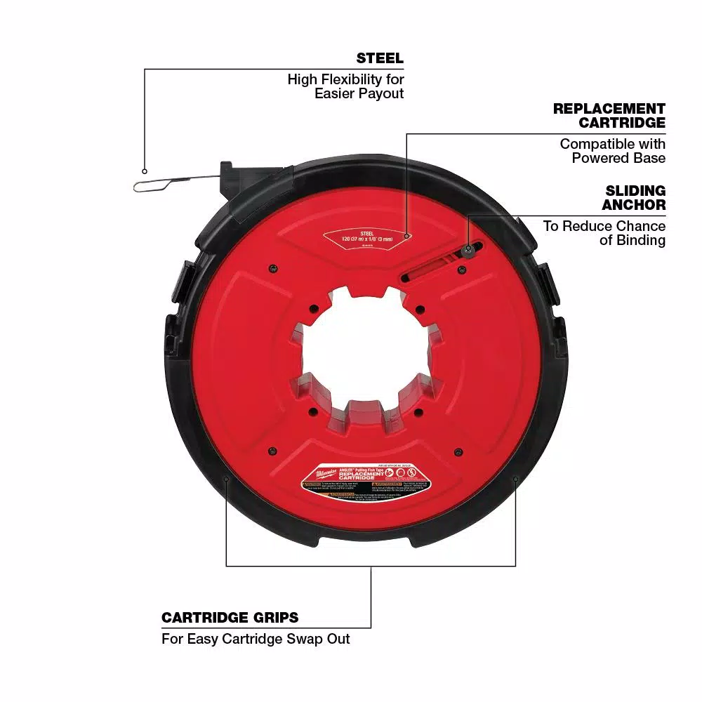 Milwaukee M18 FUEL Angler 120 ft. x 1/8 in. Steel Pulling Fish Tape Replacement Cartridge