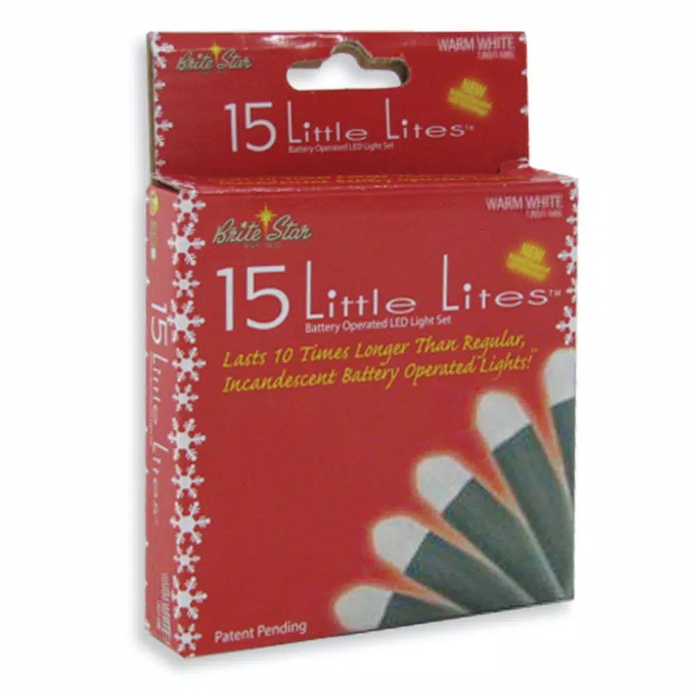 Brite Star Battery Operated 15-Light Warm White LED Micro Mini String Lights (Set of 2)
