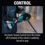 Makita 18V X2 LXT Brushless 7 in. Paddle Switch Angle Grinder with Electric Brake, Tool Only thumbnail 9