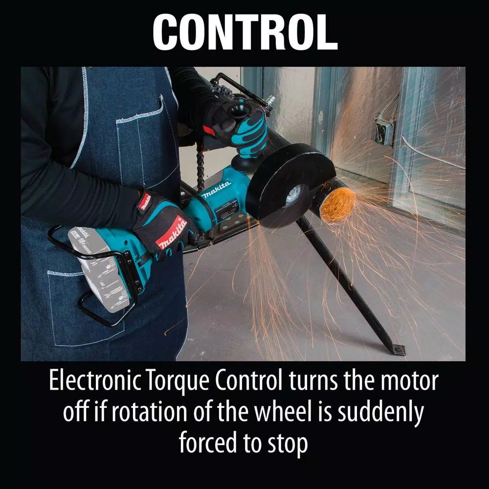 Makita 18V X2 LXT Brushless 7 in. Paddle Switch Angle Grinder with Electric Brake, Tool Only