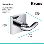 KRAUS Ventus Double Hook Bathroom Robe and Towel Hook in Chrome thumbnail 3