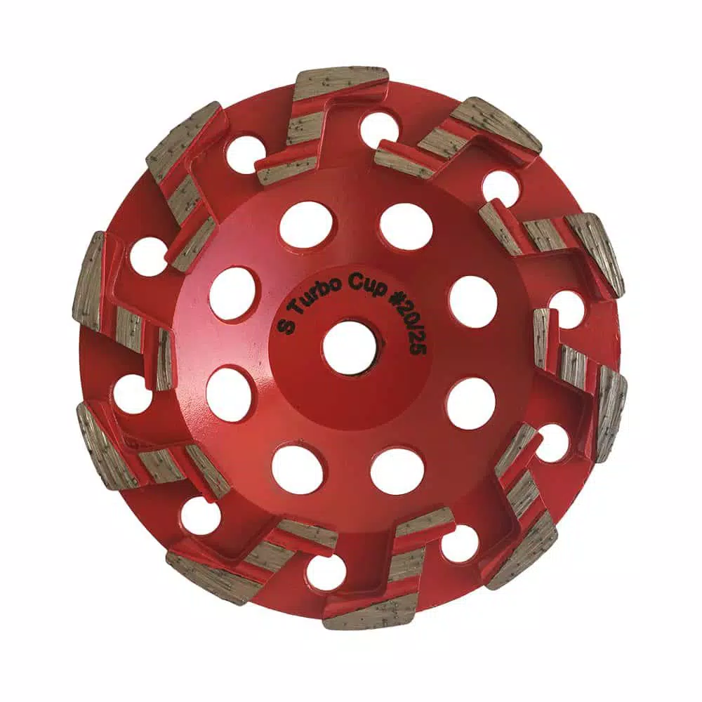 EDiamondTools 5 in. Aggressive S Segment Diamond Grinding Wheel for Concrete and Coating Removal, 5/8"-11 Threaded Arbor