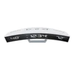 La Crosse Technology White Curved Digital Alarm Clock with Mirrored LED Display, Temperature, Humidity, and USB Charging Port thumbnail 4