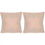 Safavieh Florentine Petal Geometric Embroidered Linen Throw Pillows, Set of 2 (20 in. x 20 in.) thumbnail 2