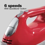 Hamilton Beach Ensemble 6-Speed Hand Mixer with Snap-On Storage Case, Red thumbnail 6
