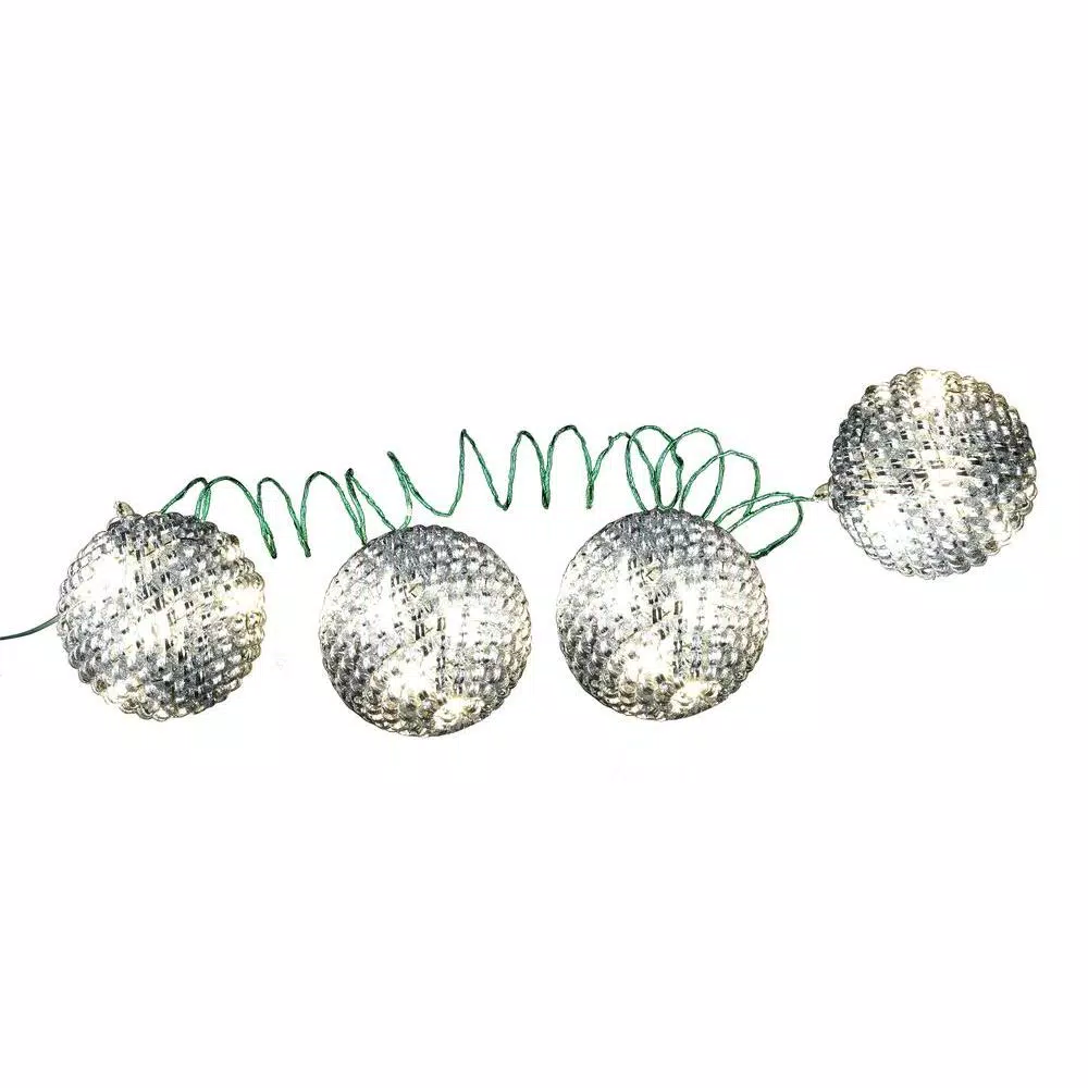 Unbranded Starlite Creations 4-Piece LED White Tinsel Wire Ornaments, 36-Light Specialty String Lights