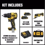 DEWALT 20V MAX ATOMIC Brushless Compact 1/2 in. Drill/Driver & Oscillating Tool Combo Kit thumbnail 2