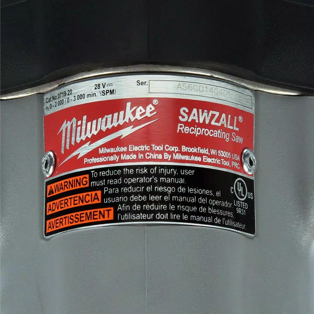Milwaukee M28 28V Lithium-Ion Cordless Reciprocating Saw Kit with (2) 3.0Ah Batteries, Charger, and Hard Case