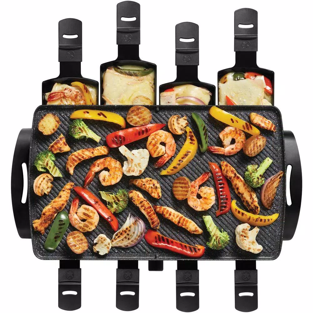 Starfrit THE ROCK by Starfrit Raclette Party Indoor Grill Set, 1500W Nonstick Cast Aluminum