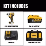 DEWALT 20V MAX XR Brushless 1/4 in. Impact Driver & 5 in. Random Orbital Sander Combo Kit with 5.0Ah Battery thumbnail 2