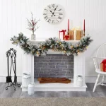 Nearly Natural 6 ft. Pre-lit Flocked Mixed Pine Artificial Christmas Garland with 50 LED Lights thumbnail 4