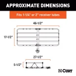 CURT 48 in. x 20 in. Steel Basket Style Hitch Cargo Carrier, 500 lb. Capacity, 2 in. Receiver with Adapter thumbnail 3