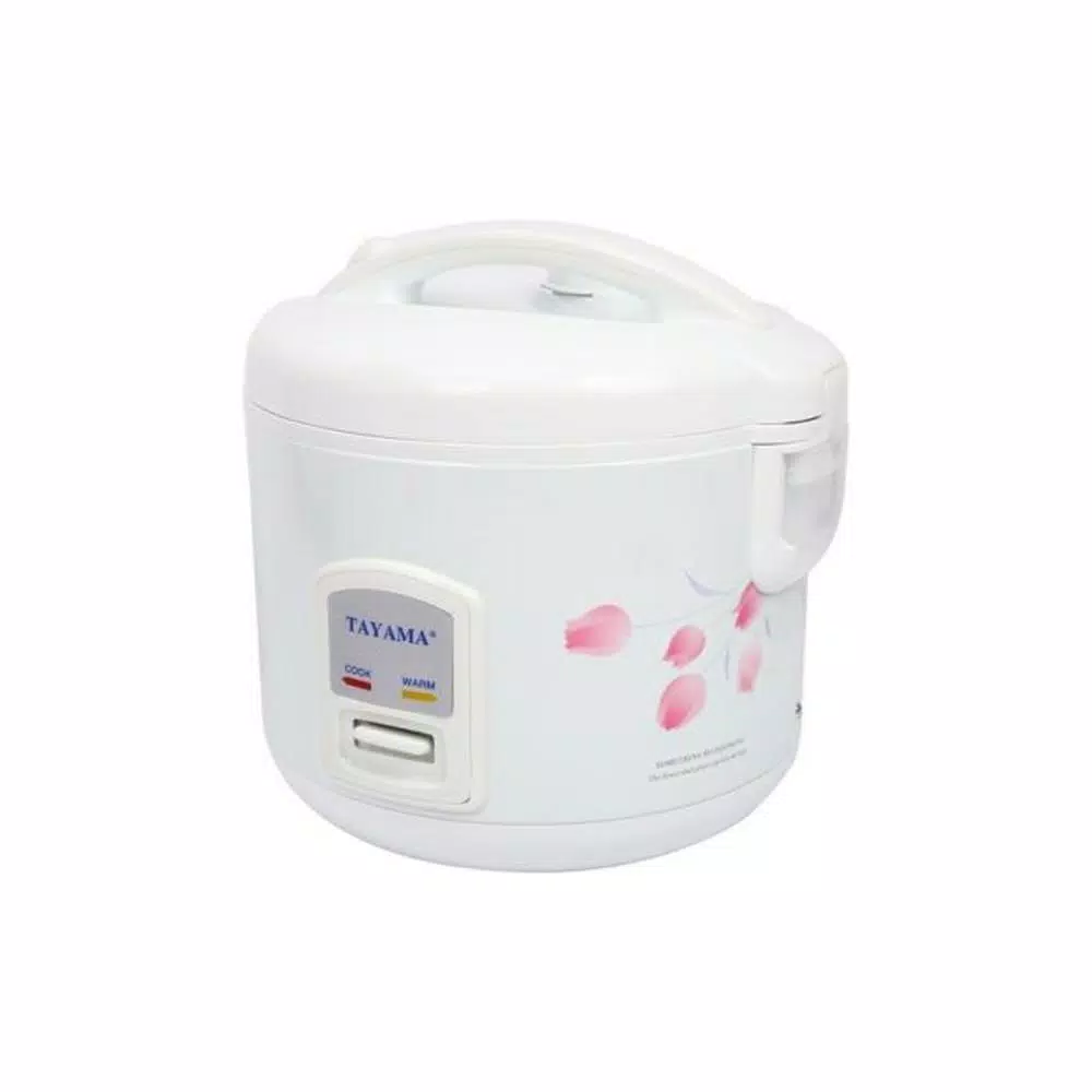 Tayama Cool Touch TRC-10 10-Cup Rice Cooker with Steamer and Non-Stick Inner Pot, White