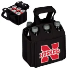 Picnic Time University of Nebraska - Lincoln Cornhuskers 6-Bottle Insulated Neoprene Beverage Carrier, Black thumbnail 2