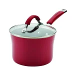 Rachael Ray Cucina 2-Qt. Aluminum Nonstick Saucepan with Glass Lid, Cranberry Red thumbnail 1