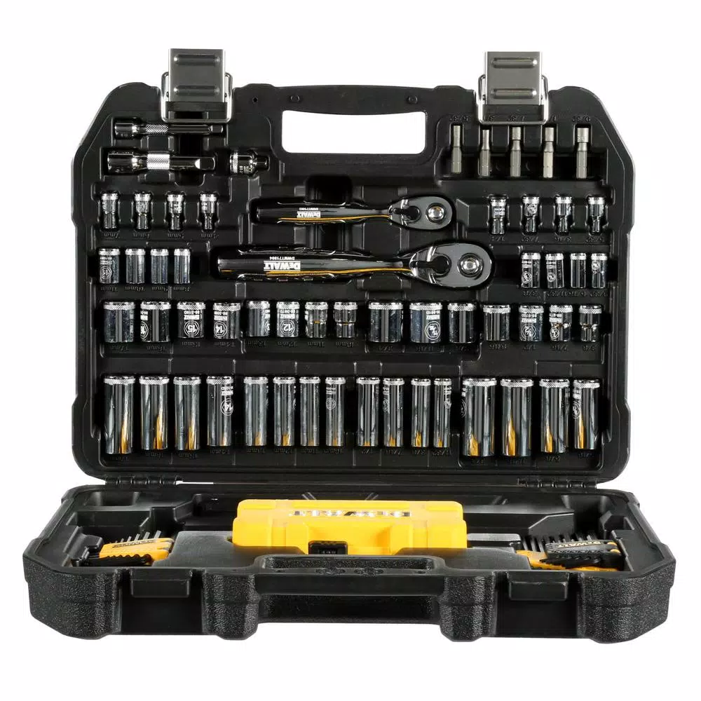 DEWALT 108-Piece 1/4 in. and 3/8 in. Drive Polished Chrome Mechanics Tool Set