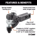 CURT Pintle Hitch with 2-5/16 in. Trailer Ball, Fits 2-1/2 in. Receiver thumbnail 3