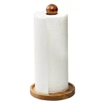 Honey-Can-Do Acacia Wood Paper Towel Holder - Modern Natural Acacia & Steel Design thumbnail 2