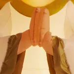 Airblown 8 ft. Inflatable Fuzzy Luxe Angel with Gold Metallic Accents - Religious Christmas Decor thumbnail 5