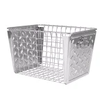 Spectrum Macklin Medium Metal Storage Basket, Zinc Plated Steel with Label Plate thumbnail 2