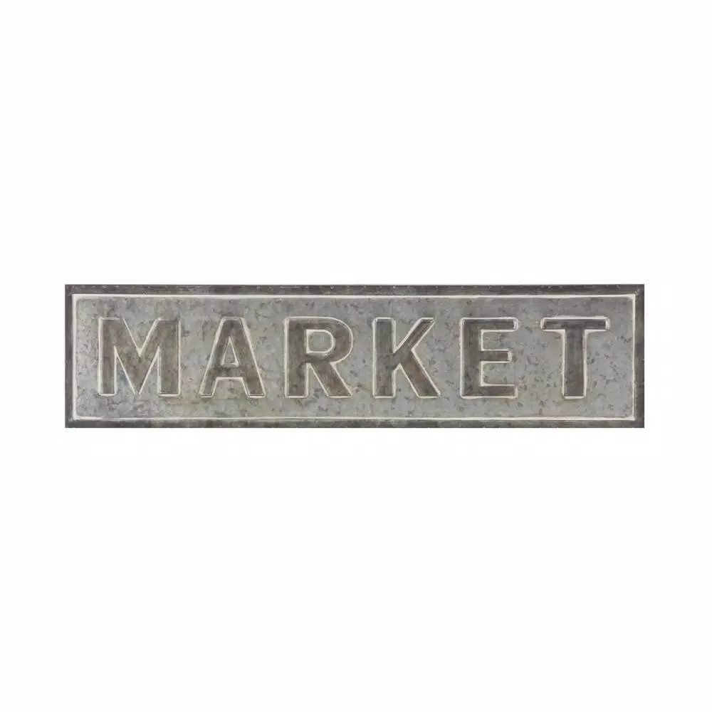 LITTON LANE MARKET Iron Decorative Wall Sign - Rustic Farmhouse Style Decor