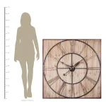 Utopia Alley 47" Oversized Roman Square Wall Clock, Rustic Wood & Metal Finish thumbnail 6