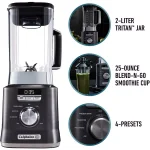 Calphalon 1100-Watt Auto-Speed Blender with 67 oz. Tritan Jar and Blend-N-Go Cup, Dark Stainless Steel thumbnail 4