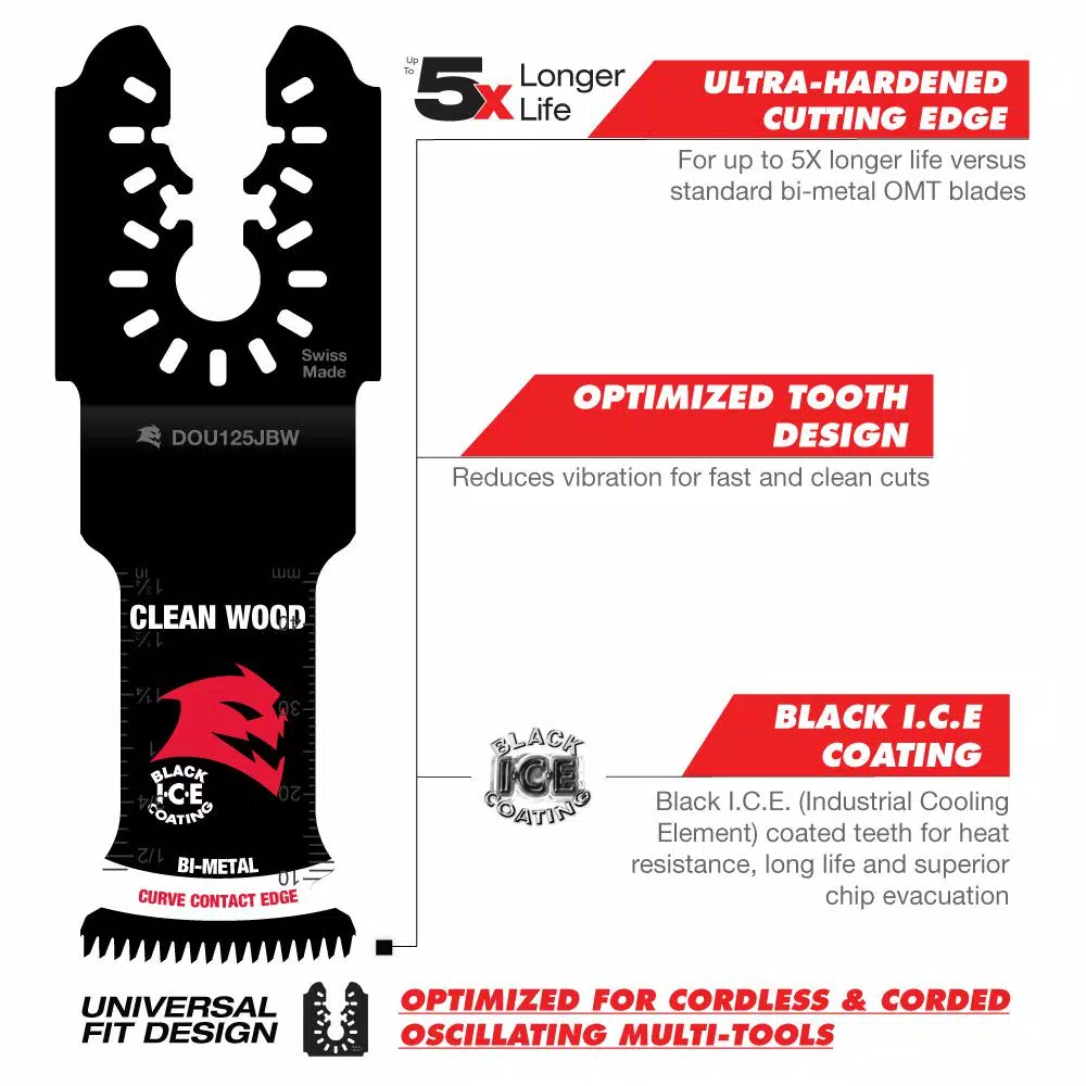 Diablo 1-1/4 in. Universal Fit Bi-Metal Oscillating Blade for Clean Wood