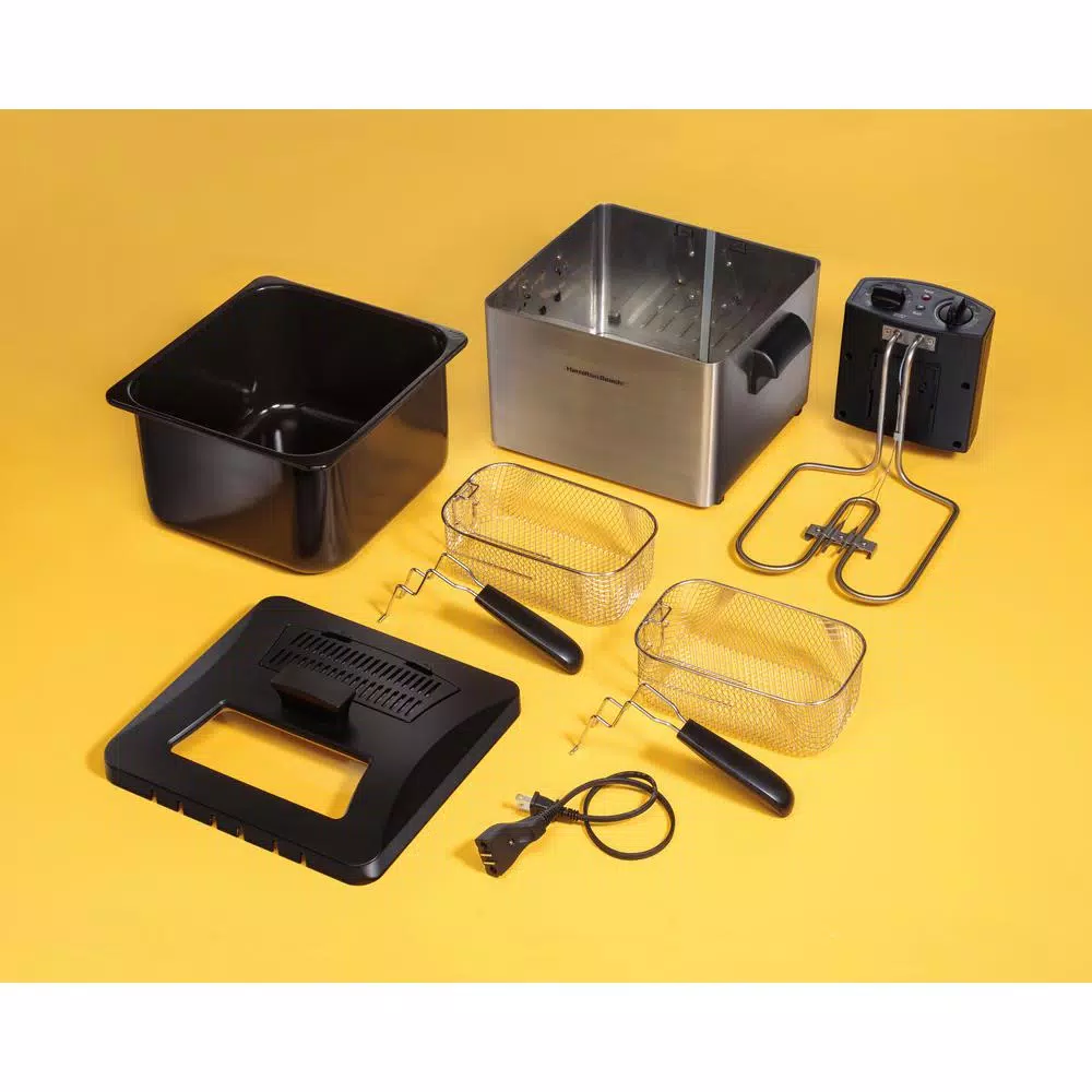 Hamilton Beach 3 Qt. Stainless Steel Professional-Style Deep Fryer with Double Baskets
