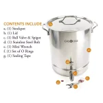 Gas One 40 Qt. Stainless Steel Brew Kettle Set with Tri-Ply Aluminum Bottom, Spigot, and Thermometer thumbnail 5