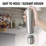 iTouchless Brushed Stainless Steel Electronic Salt and Pepper Mill Set, 2-Pack thumbnail 2
