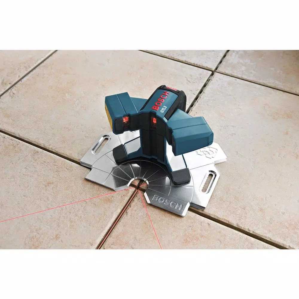 Bosch GTL3 Tile and Square Layout Laser Level, 3-Beam Red Laser