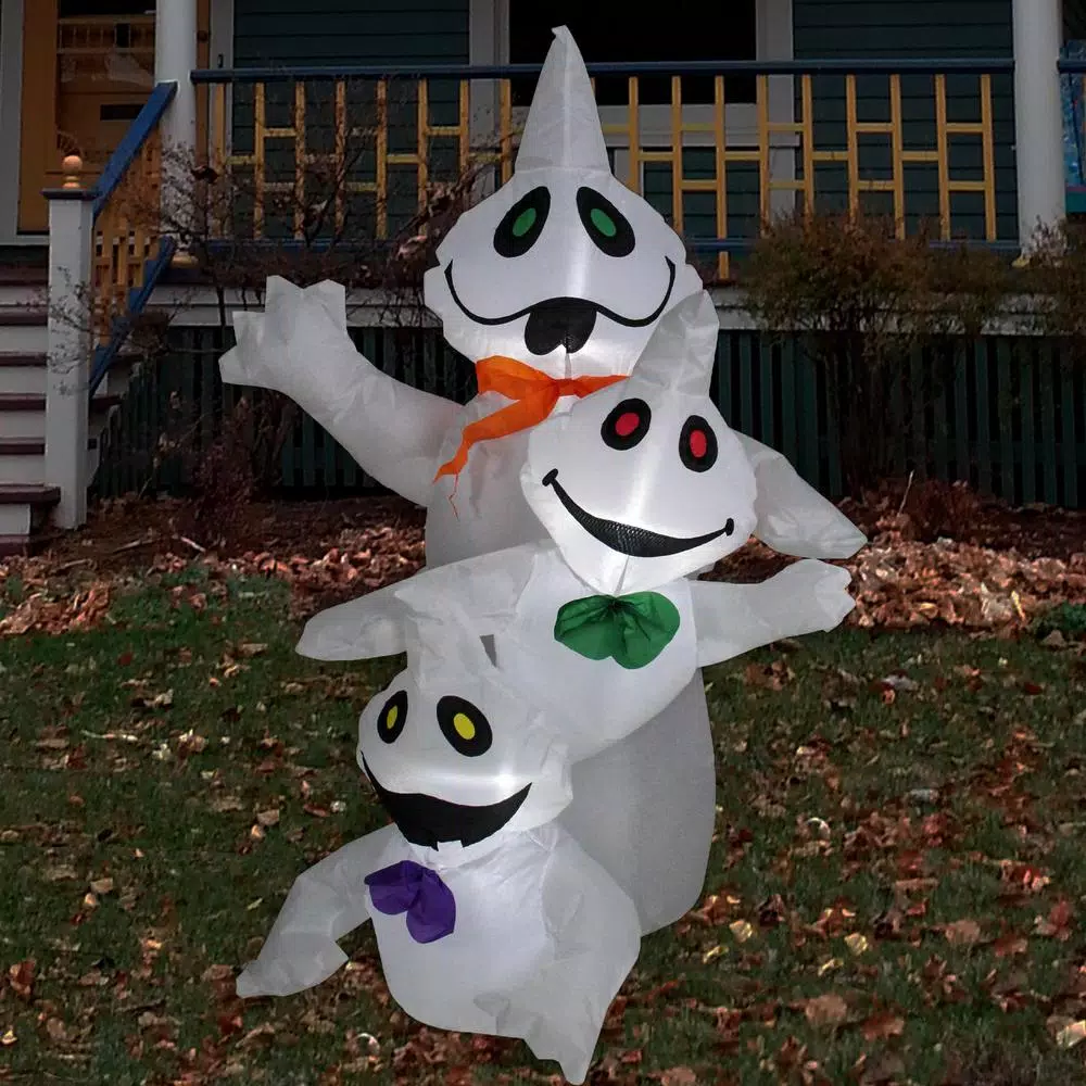 Northlight 3.5 ft. Inflatable Ghost Trio Halloween Outdoor Decoration with Warm White Lights