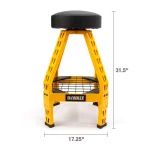 DEWALT Heavy-Duty Swivel Shop Stool with Storage Shelf, 300 lb Capacity, Steel Frame thumbnail 6