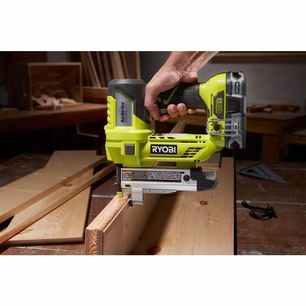 RYOBI 18V ONE+ AirStrike 23-Gauge 1-3/8 in. Headless Pin Nailer Kit with 1.5 Ah Battery and Charger