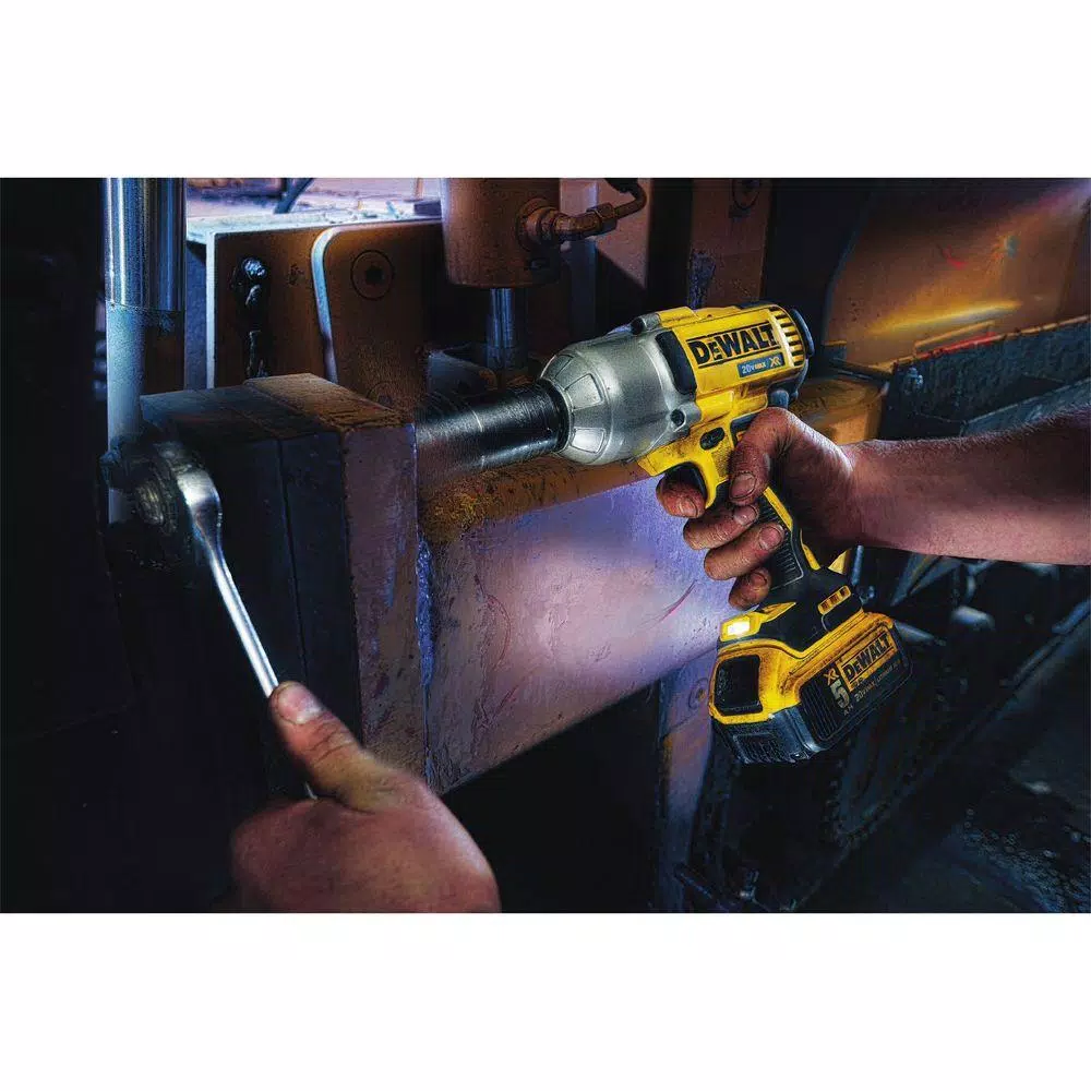DEWALT 20V MAX XR Brushless 1/2 in. High Torque Impact Wrench Kit with (2) 5.0 Ah Batteries