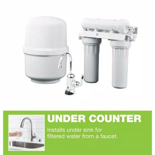 GE Under Sink Reverse Osmosis Water Filtration System with Chrome Faucet