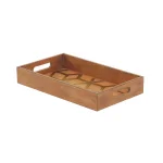 LITTON LANE Rustic Brown Wood Decorative Trays with Gold Geometric Patterns, Set of 2 thumbnail 4