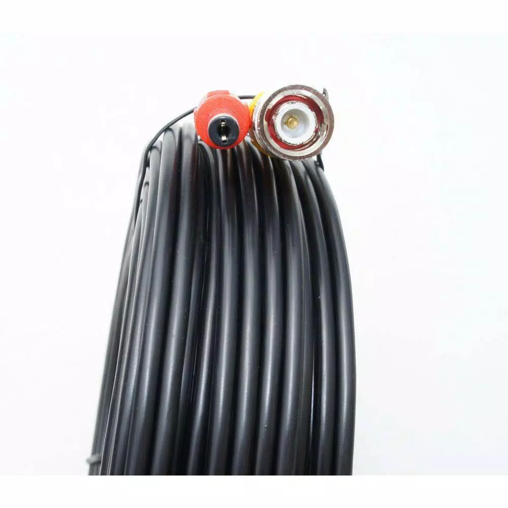 SPT 25 ft. Premade Premium Siamese Power and Video Cable, RG59 Coaxial, BNC Male to BNC Male (4-Pack)