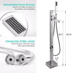 AKDY Freestanding Floor Mount Roman Tub Faucet with Hand Shower, Chrome thumbnail 4