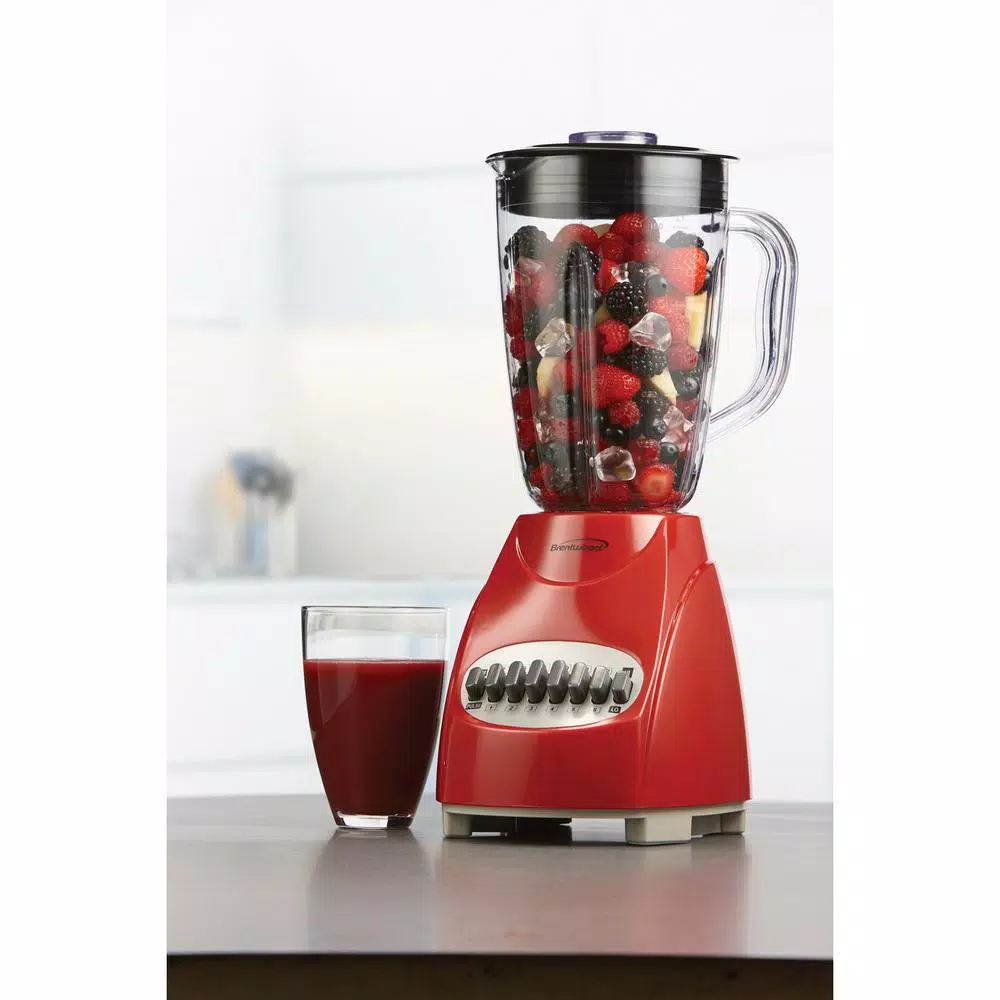 Brentwood Appliances Brentwood 2-Piece Kitchen Bundle: 50 oz. 12-Speed Blender and 5-Speed Electric Hand Mixer, Red