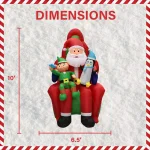 Fraser Hill Farm 10 ft. Pre-Lit Santa, Elf and Penguin Christmas Inflatable thumbnail 2