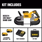 DEWALT 20V MAX XR Cordless Brushless Deep Cut Band Saw Kit with (2) 5 Ah Batteries and Charger thumbnail 2