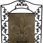 Sunnydaze Decor French Lily Resin Florentine Stone Solar Outdoor Wall Fountain thumbnail 2
